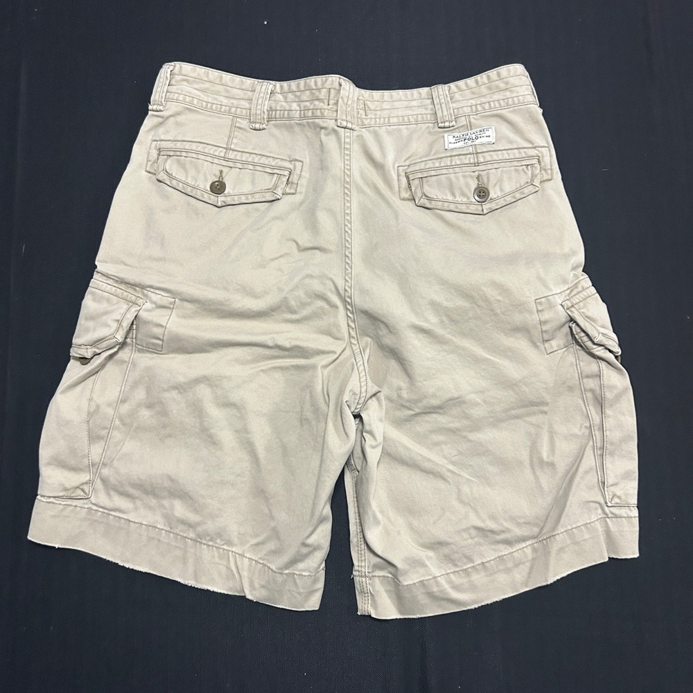 Polo Ralph Lauren Mens Tan Khaki Cotton Twill Cargo Shorts Size 36 1463 - Picture 7 of 8